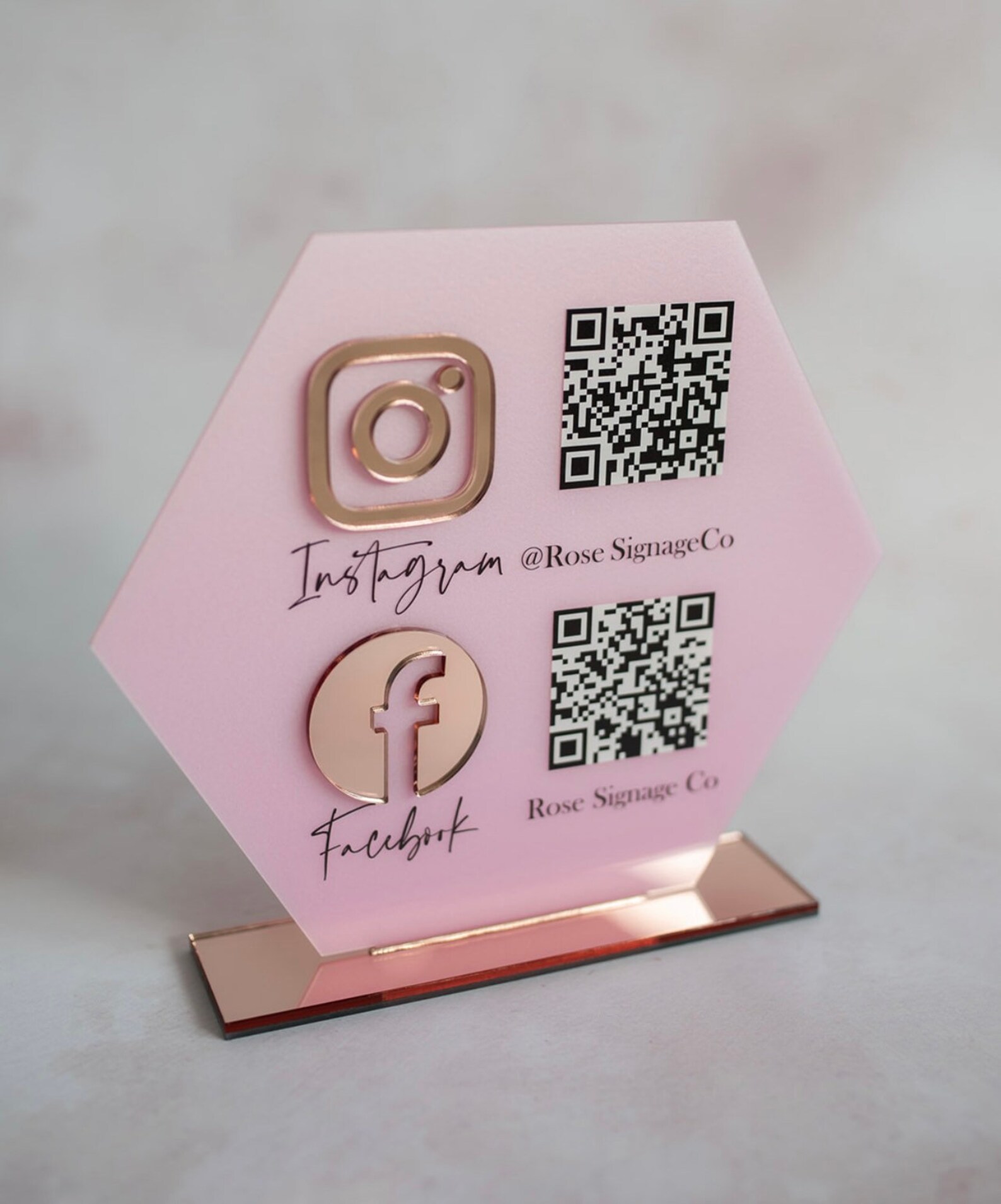 Social Media Sign FULL Acrylic DUO QR Sign Salon Sign Salon Etsy