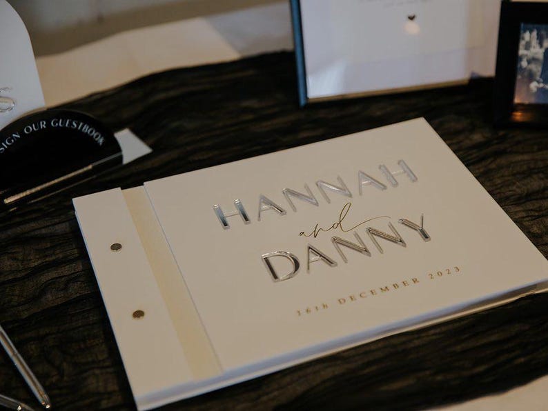Personalised Acrylic Wedding Guestbook, Modern and Luxury Wedding Reception Book, A4 image 12