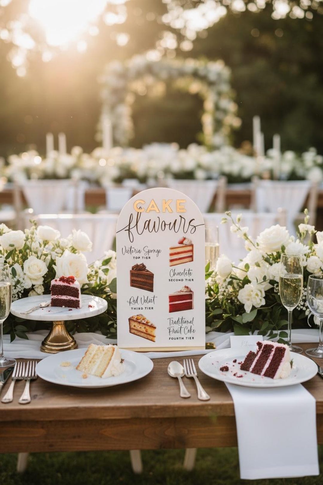 Acrylic Wedding Cake Slices Sign, Cake Flavours Display - Etsy UK
