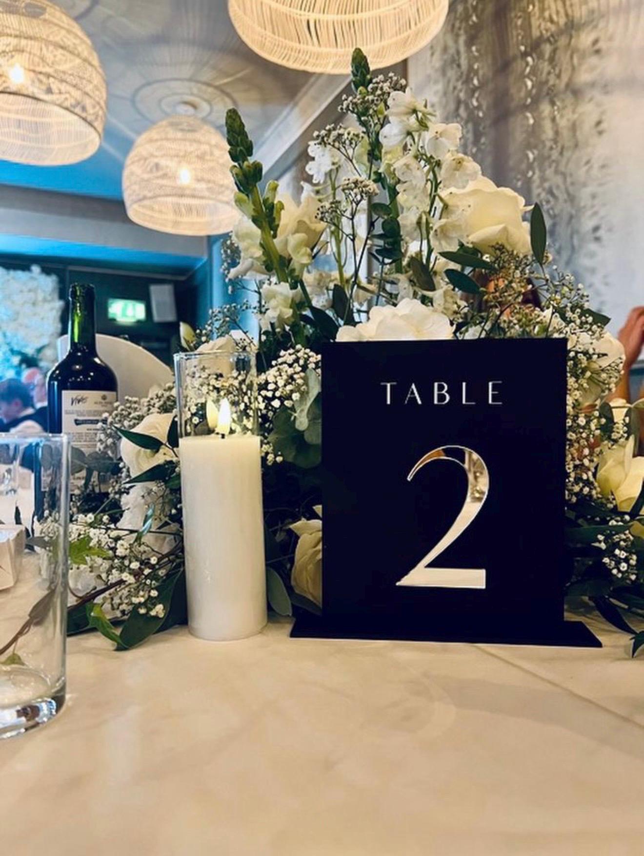 Números De Mesa De Boda Acrílicos - Del 1 Al 25, Doble Cara, Para Recepciones Y Eventos