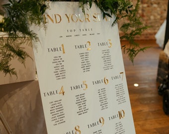 Acrylic Seating Plan, Personalised Wedding Seating Chart with 3D Detailing, A1, A2, A3