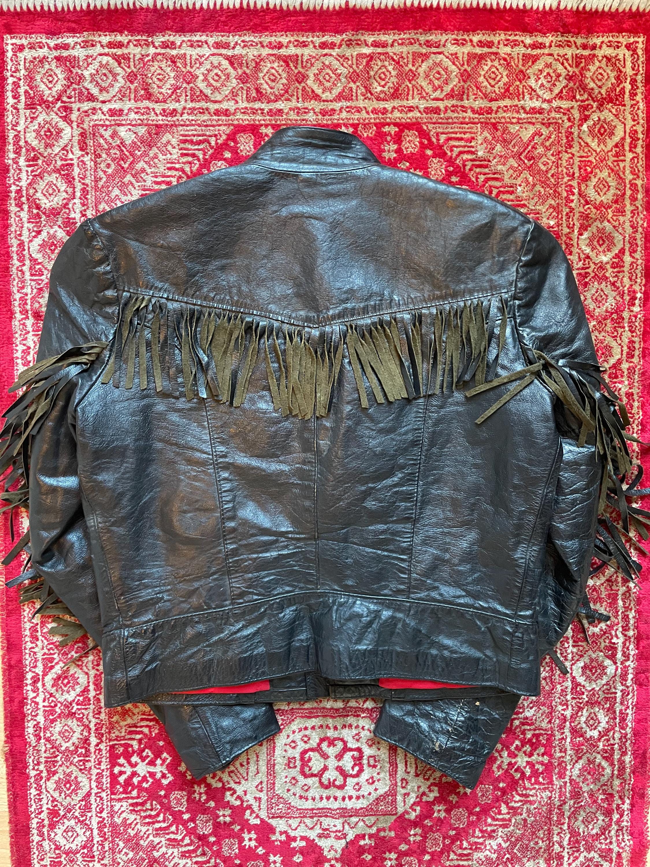 Vintage 70's Motorcycle Leather Jacket AERO Zip XS S 6 8