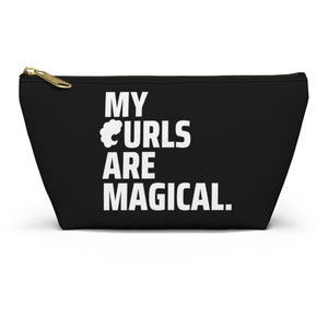 Curly Hair Accessory Pouch, Natural Hair Makeup Bag, Curly Girl Toiletry Bag, Curls Poppin Makeup Case