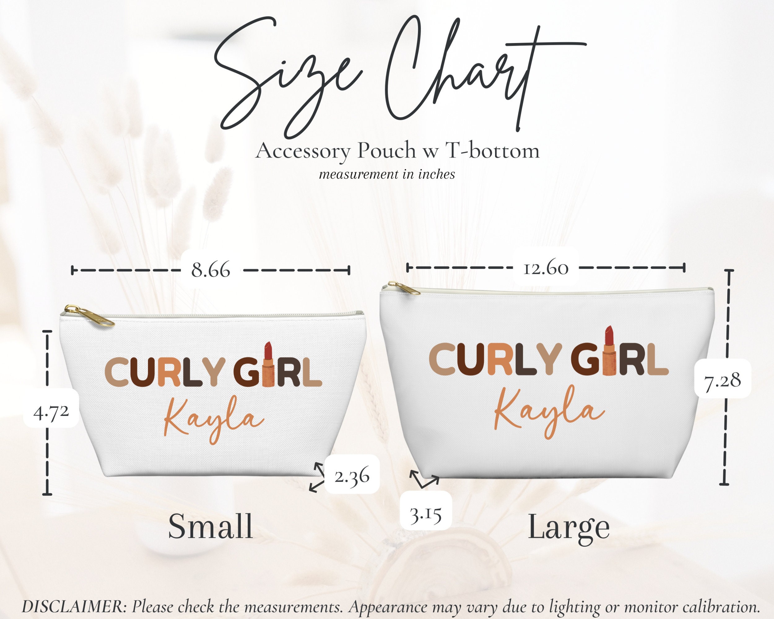 Personalized Curly Girl Makeup Bag, Natural Hair Accessory Pouch, Curly Hair Toiletry Bag, Coily Hair Makeup Bag, Black Girl Gifts