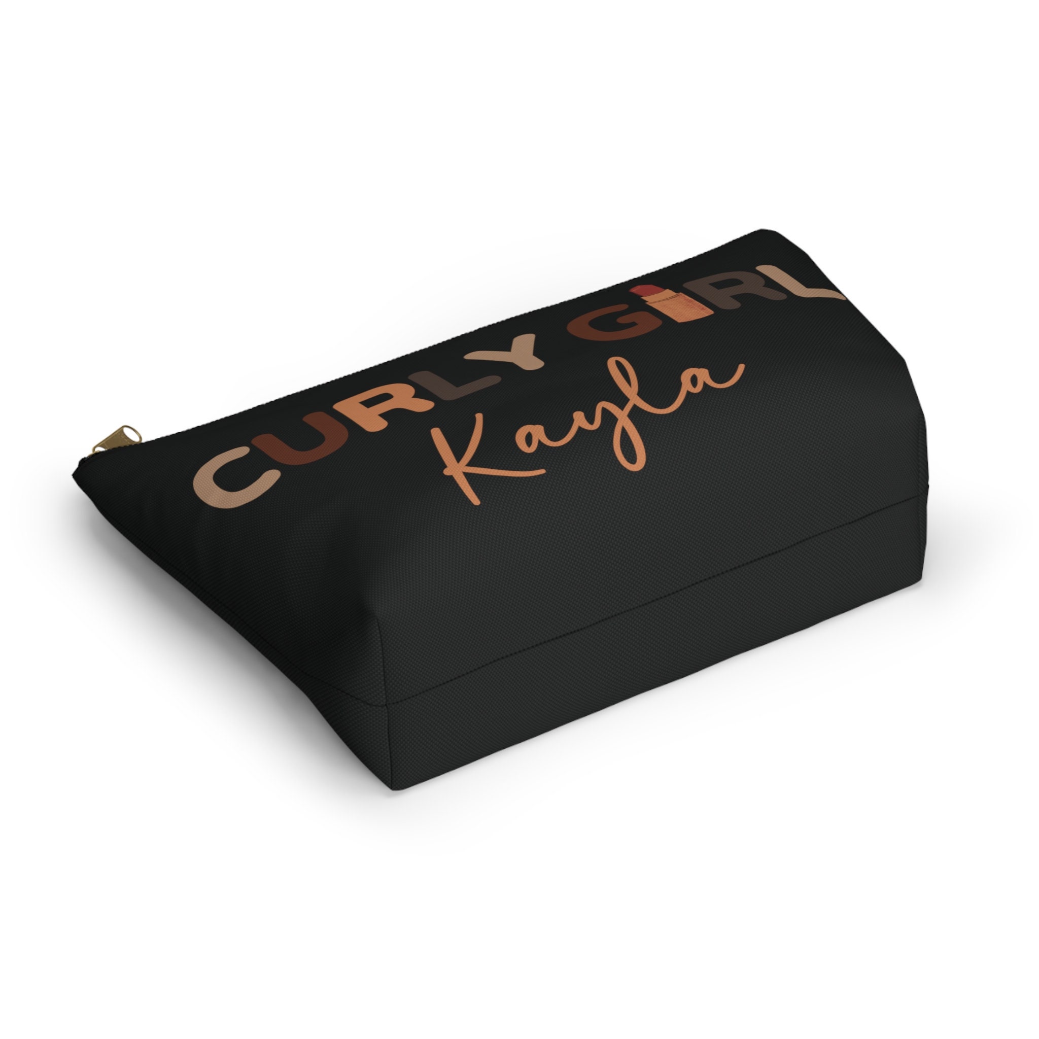 Personalized Curly Girl Makeup Bag, Natural Hair Accessory Pouch, Curly Hair Toiletry Bag, Coily Hair Makeup Bag, Black Girl Gifts