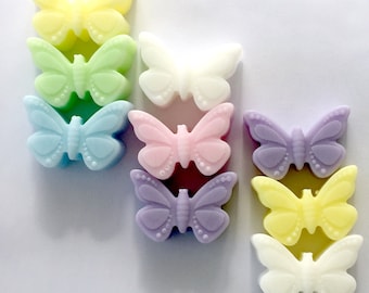 Wedding Favour Soaps  8 X Butterflies Assorted Fragrances and  Colours - Handmade Soap UK - Curated Naturally