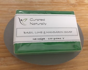 Lime Basil & Mandarin Handmade Clear Soap Ideal Gift Curated  Naturally UK