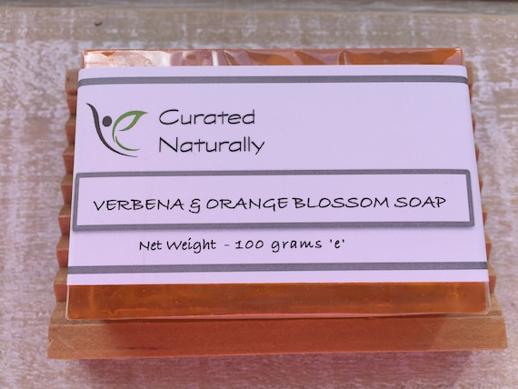 Verbena & Orange Blossom Handmade Clear Soap UK 100g  Citrus Fragrance Ideal Gift SLS  Free Curated Naturally UK