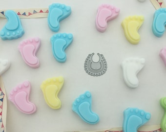 Mini Baby Feet shaped Handmade Soaps x 10 Baby Girl Baby Boy Baby Shower Handmade Soaps UK Favours Christening Curated Naturally UK