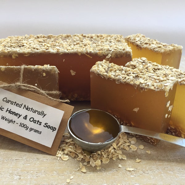 Organic Oat & Honey Soap Oats Honey Natural Handmade Soap Bars Ideal Gift Curated Naturally UK