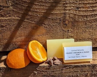 Organic Vegan Cardamom & Orange Natural Handmade Soap Bar Vegan Soap Ideal Gift Curated Naturally UK