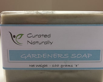 100g Gardeners Soap Handmade Goats Milk Natural Peppermint & Pumice Gardeners Gift Curated Naturally UK
