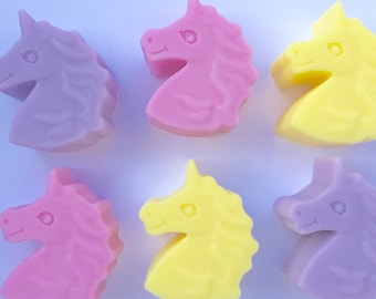 Mini Unicorn Soaps set of 6 Various Colours Candy Pink Fragrance  Gift Favours Curated Naturally UK