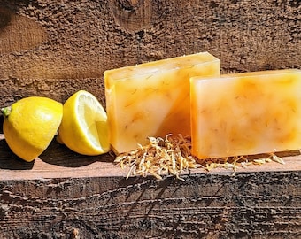 Organic Vegan Calendula & Lemon Handmade Soap Curated Naturally Ideal Gift