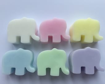 Children Hand Wash Soap 6 x Mini Elephant Soaps Boys Girls Assorted Fragrances & Colours Curated Naturally