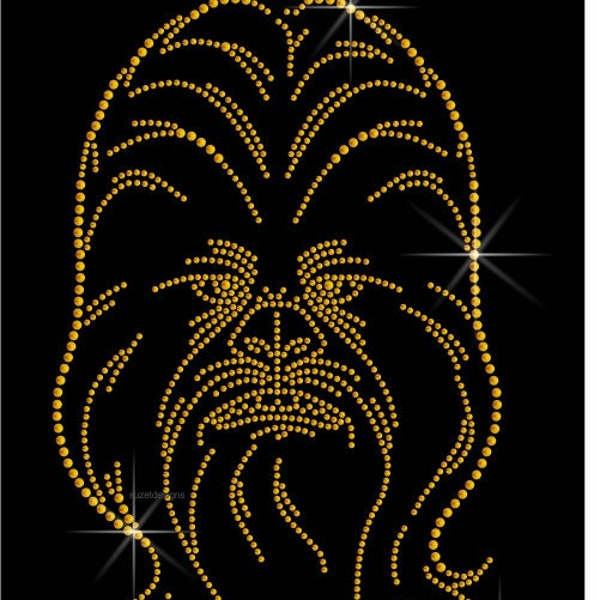 Chewbacca, Rhinestone Heat Transfer decal iron-on. ndk1674