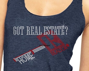 Got Real Estate? Tri-Blend Ladies' Fitted Racerback Tank. ndk1670