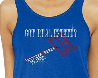 Got Real Estate?  BELLA+CANVAS Women's Flowy Racerback Tank. ndk1670