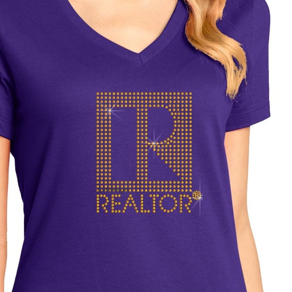 Realtor,  Ladies Perfect Weight V-Neck Tee. ndk1702