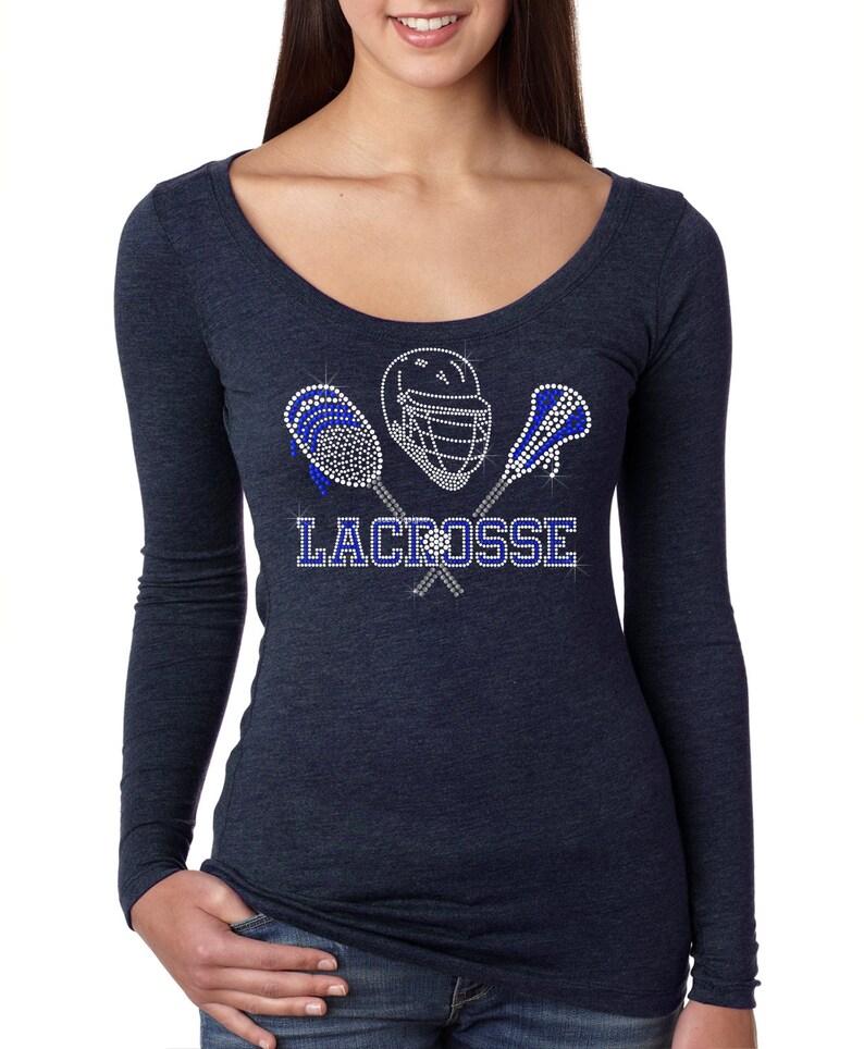 ndk2101 Lacrosse Fitted Next Level Ladies/' Triblend Long-Sleeve Scoop