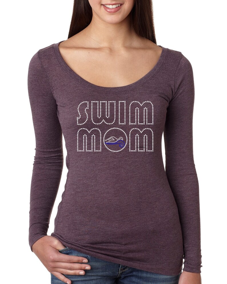 Next Level Ladies/' Triblend Long-Sleeve Scoop ndk1331 Swim Mom