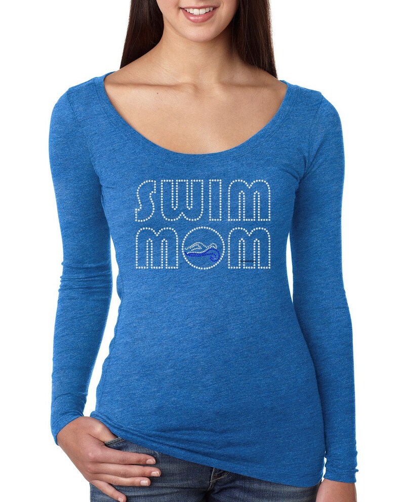Next Level Ladies/' Triblend Long-Sleeve Scoop ndk1331 Swim Mom