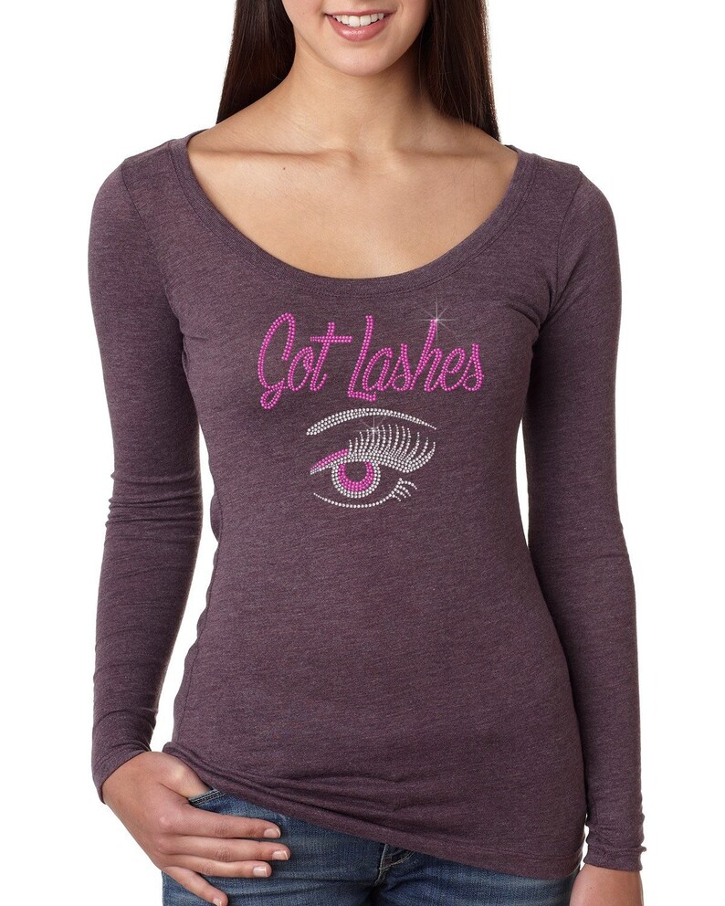 ndk1465 Fitted Next Level Ladies/' Triblend Long-Sleeve Scoop Got Lashes