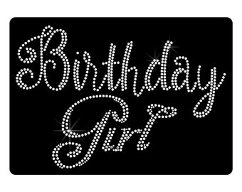 Birthday Girl, Rhinestone Heat Transfer decal iron-on. ndk1000