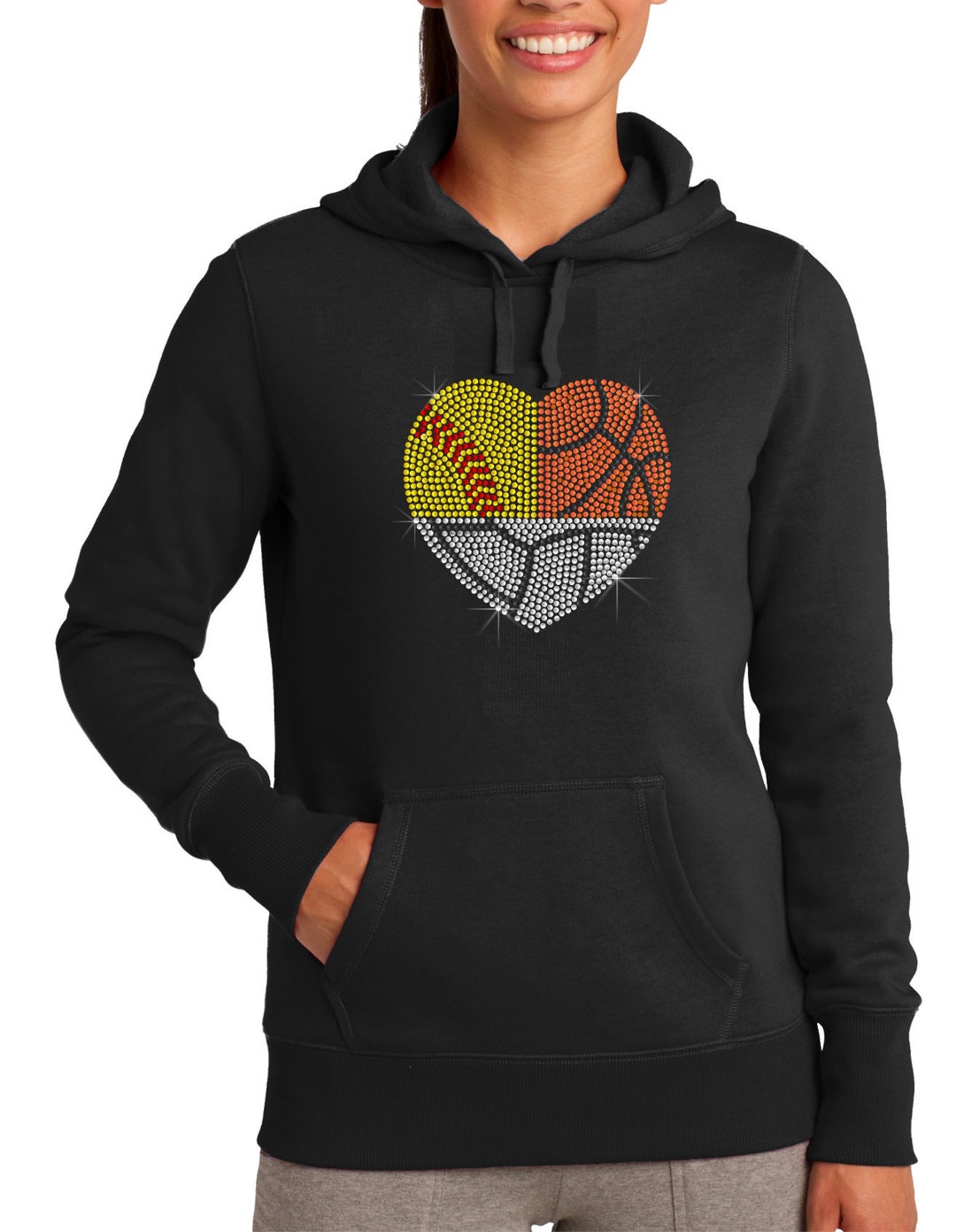 Softball, Basketball, and Volleyball Heart, Sporttek® Ladies Pullover
