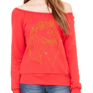 Jar Jar Binks Bella + Canvas Ladies' Sponge Fleece Wide Neck Sweatshirt