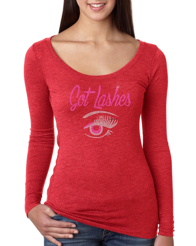 ndk1465 Fitted Next Level Ladies/' Triblend Long-Sleeve Scoop Got Lashes