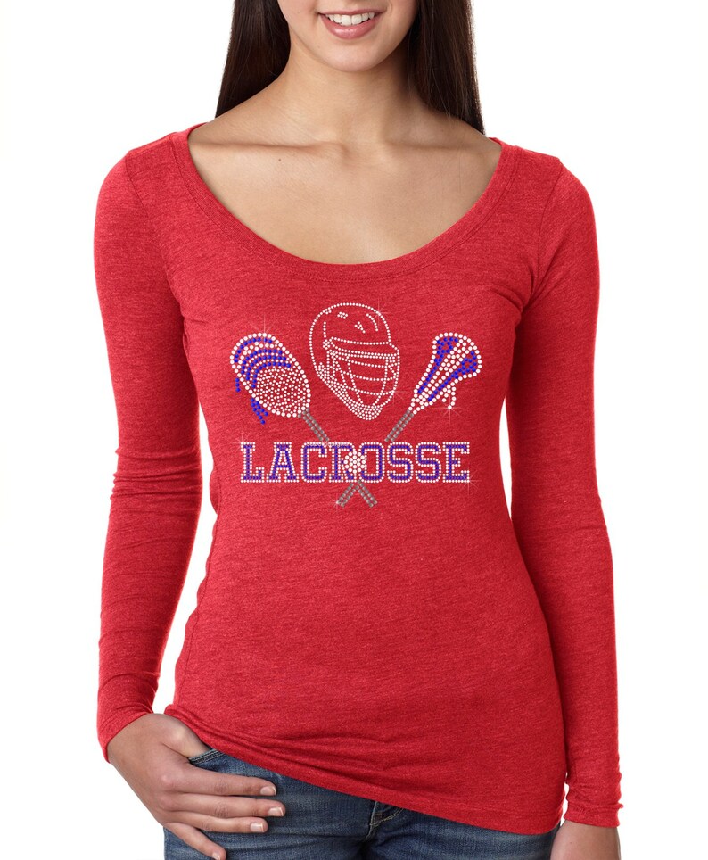 ndk2101 Lacrosse Fitted Next Level Ladies/' Triblend Long-Sleeve Scoop