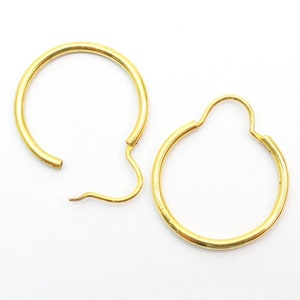 18K Solid Gold Hoop Earrings, Dainty Minimalist Jewelry, Birthday Gift for Her
