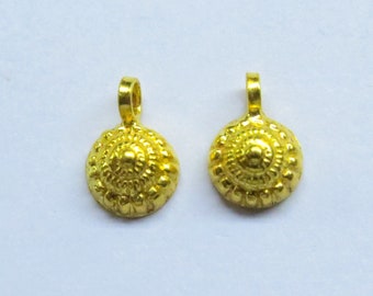 18K Pure Gold Supplies,Sold By 1pcs,TAN0837 Beautiful Solid Gold Beads Handmade 18K Solid Gold Shaped Beads in Hydro Stone