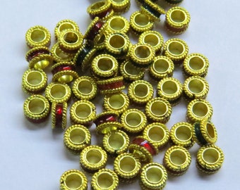 18K Pure Gold Supplies,Sold By 1pcs,TAN0837 Beautiful Solid Gold Beads Handmade 18K Solid Gold Shaped Beads in Hydro Stone