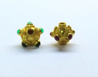 4mm Lucky Loose Beads Pendant Fine 14K Solid Yellow Gold Beads 1PCS Only 4mm Lucky Loose Beads Pendant Fine 14K Solid Yellow Gold Beads 1PCS Only