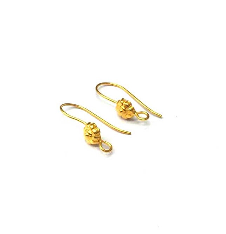 Wholesale 18K Solid Gold Hand Made Earring Hook.