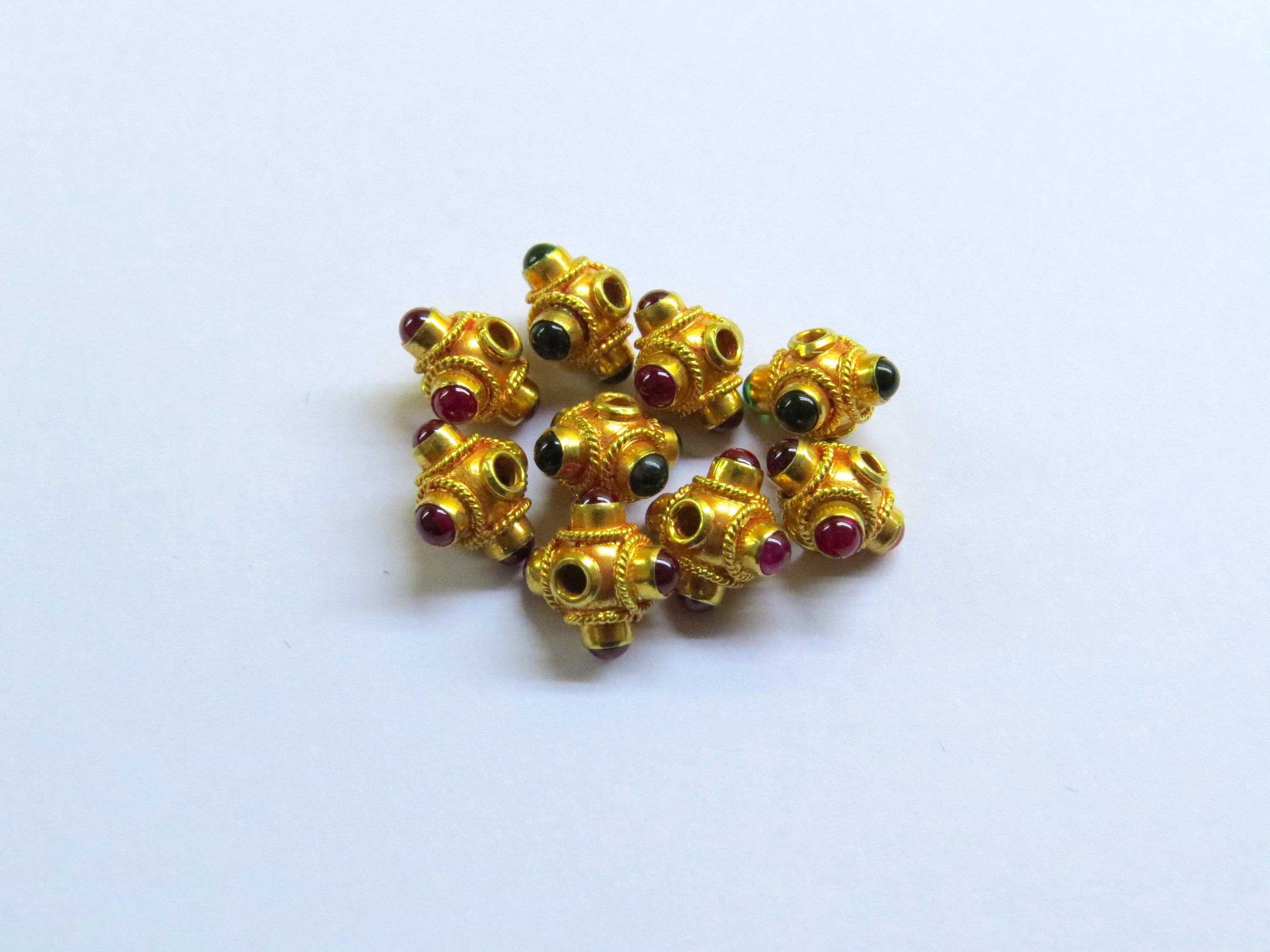 6x9mm 18k Solid Gold Fancy Shape Beads. A Beautiful Handmade Etsy