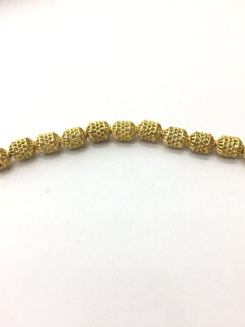 Allvring 18K Yellow Gold Hand Made Fancy Bead 7x5mm