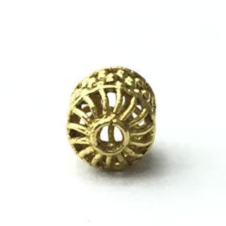 Allvring 18K Yellow Gold Hand Made Fancy Bead 7x5mm