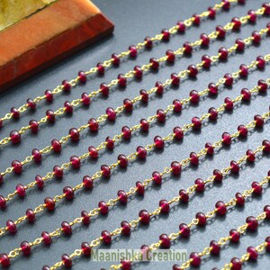 Gorgeous Bulk Wire Wrapped Rosary Chain-ruby Running Chain - Etsy