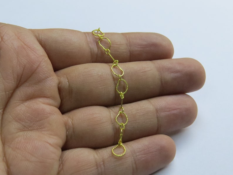 Wheel Handmade 18k Solid Yellow Gold Chain Mango Shape Sold by 1pcs Stunning 18k Yellow Gold Link Chain in Shiny Finish TAN0544 1.5 inch