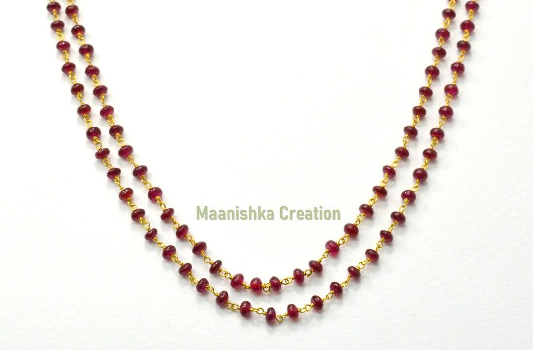 Gorgeous Bulk Wire Wrapped Rosary Chain-ruby Running Chain - Etsy