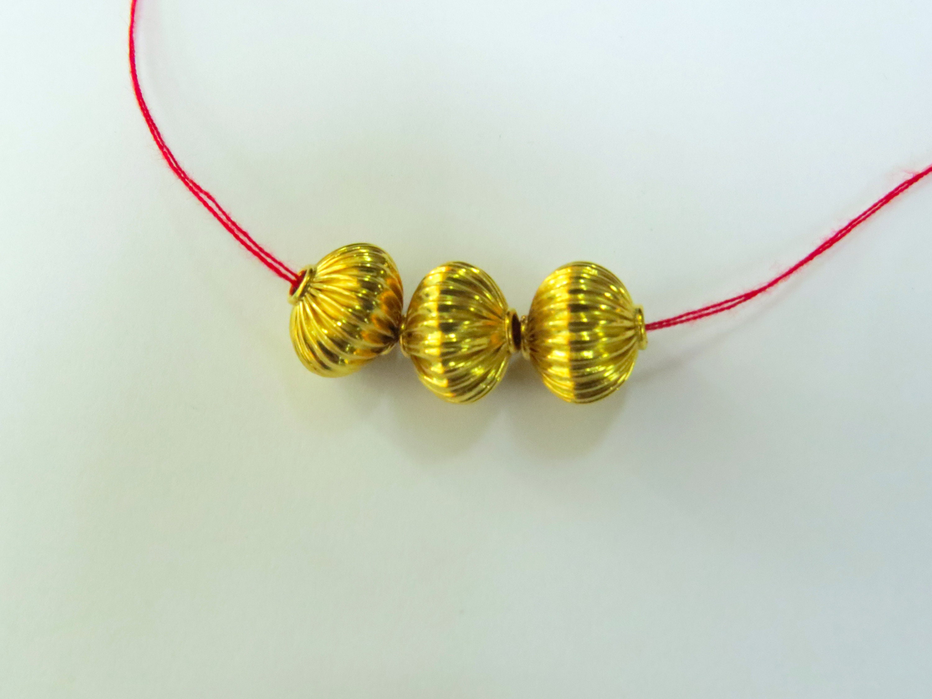 Stunning 18k Yellow Gold Roundel Beads. 9.5X12 mm Handmade 18k | Etsy