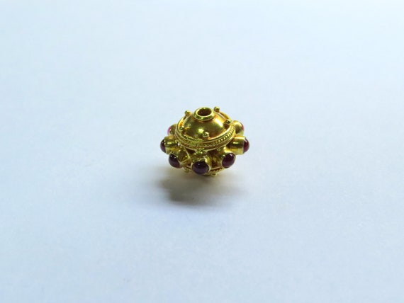 18K Pure Gold Supplies,Sold By 1pcs,TAN0837 Beautiful Solid Gold Beads Handmade 18K Solid Gold Shaped Beads in Hydro Stone