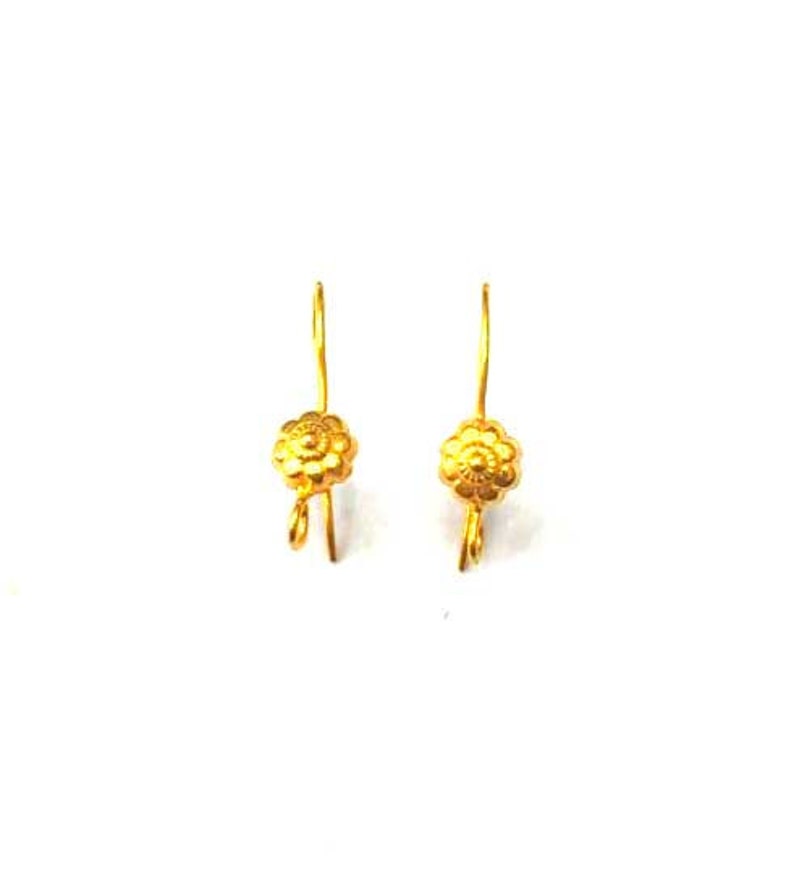 Wholesale 18K Solid Gold Hand Made Earring Hook.