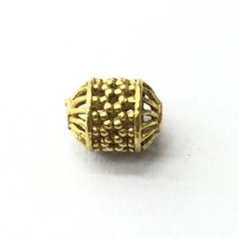 Allvring 18K Yellow Gold Hand Made Fancy Bead 7x5mm