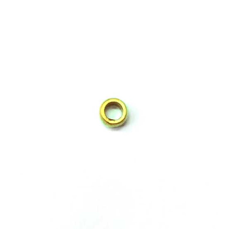18K Yellow Gold Hand Made 3.5mm Round Wheel Beads.