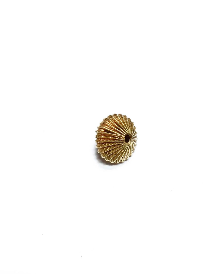 Fine 1 Pcs 18K Solid Gold Hand Made 11x13mm Bead.