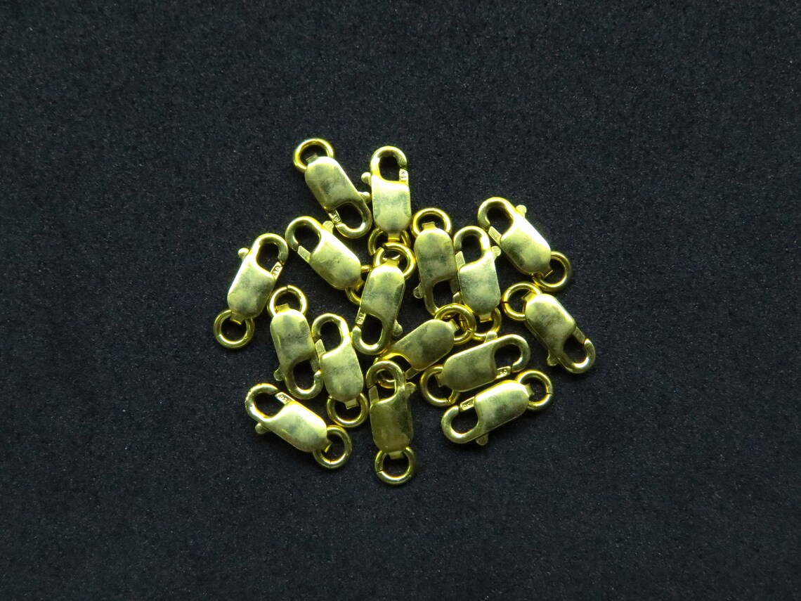 Stunning 18k Yellow Gold Lobster Lock in Matt Finish. 9x3mm Etsy
